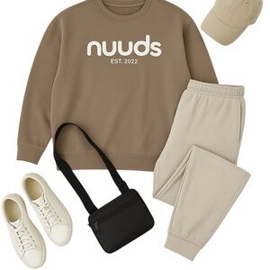 Nuuds Birthday Edition Mocha Sweatshirt XXL Limited Release Rare Crewneck in EUC